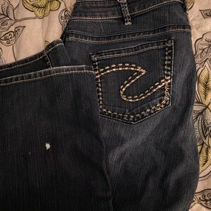 Silver Jeans Dark Blue Boot Cut with Contrast Stitch